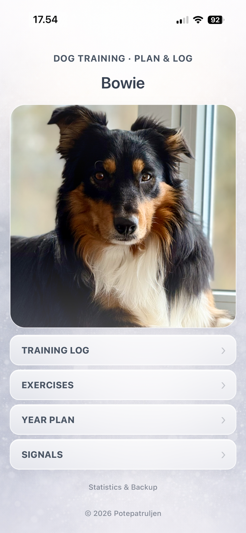 App home screen
